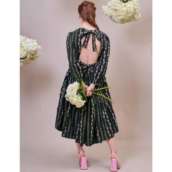 Sister Jane Dream Sugar Chain Midi Dress Black S Embroidery Feminine romantic - Picture 6 of 11